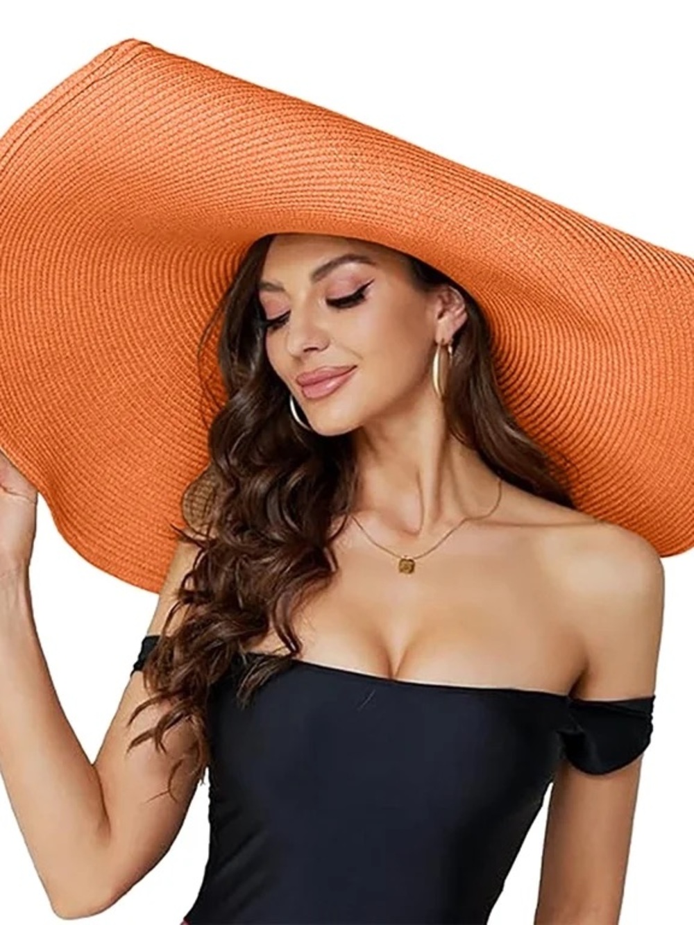 Wide Brim Sun Hat - Orange
